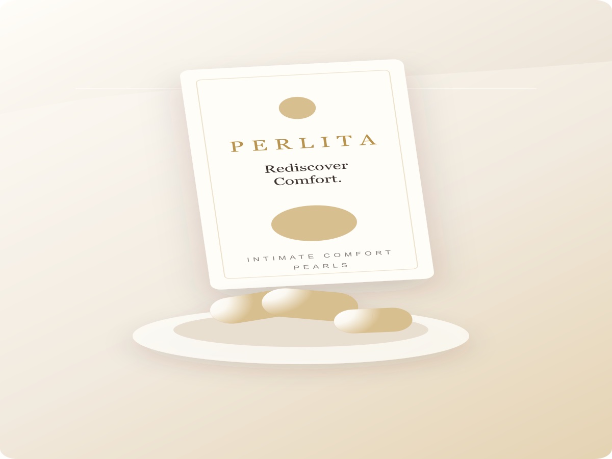 Perlita Intimate Comfort Pearls box and soft capsules